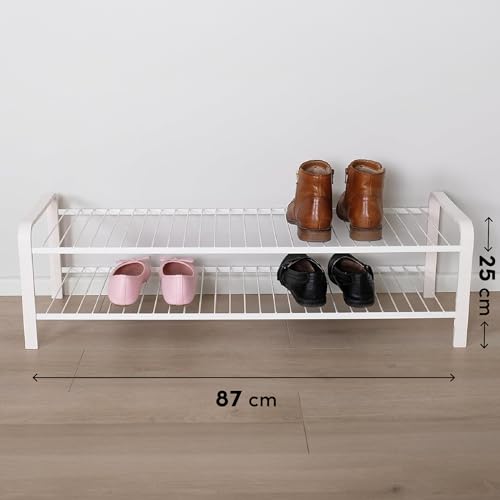 LM 392 Schuhregal aus Öko-Holz - pulverbeschichtetes Schuhregal platzsparend, 870 mm breite, ideal für Schrank… – Ansicht 4
