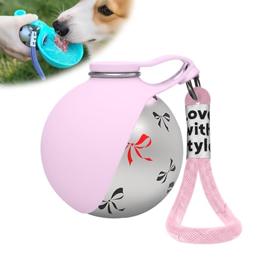 Trywise Borraccia per Cane Portatile - Distributore d'Acqua con Ciotola Pieghevole in Silicone, Anti-Goccia, 285 ml - Ideale per Passeggiate, Viaggi e Escursioni per Cani e Gatti (rosa)