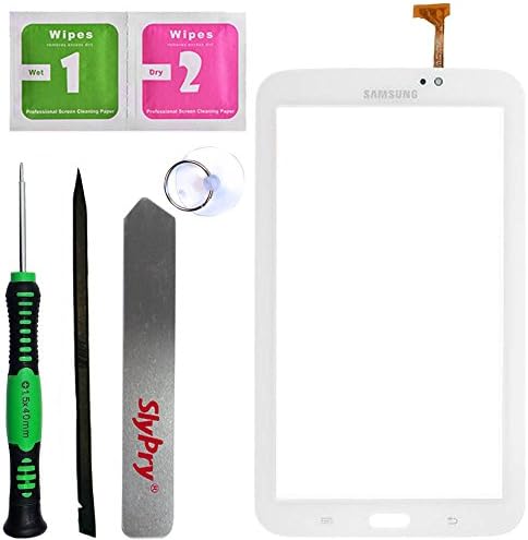 SlyPry compatible replacement for Samsung Galaxy Tab 3 7.0 P3210 T210 wifi White Touch Screen Digitizer Panel Glass Replacement Part + PreInstalled Adhesive with SlyPry tools kit