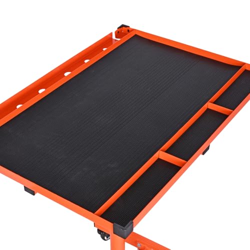 Aain® L018A Heavy-Duty Adjustable Work Table with Wheels, Mechanic Tray,Mobile Rolling Tool Table, Orange by A A IN - Image 5