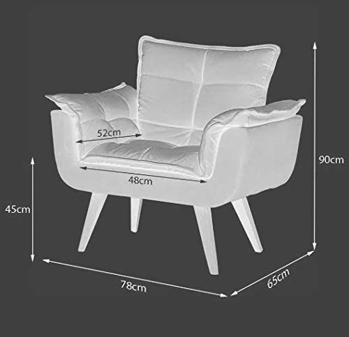 Poltrona Decorativa Opala Marrom para sala de estar quarto escritório