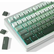 Womier Green Keycaps for Mechanical Keyboard, Shine Through PBT Keycaps Cherry Profile, Custom Key Cap for 60 75 100 Percent Cherry Gateron MX Switches Keyboard, Gradient Green