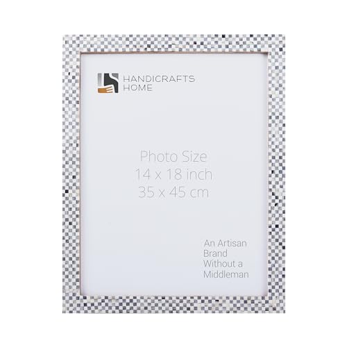 Handicrafts Home Handmade Bone Inlay Wall Hanging Grey Picture Frame, 14x18