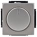 Produktbild BUSCH-JÄGER, LED-Drehdimmer (LED Dimmer) 6523 U-102 (6523U 102) 6523U102 mit Zentralscheibe 6540-866-102 in PUR Edelstahl