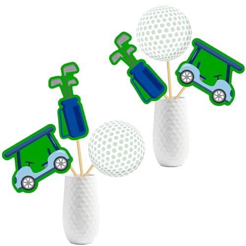 Golf Party Centerpiece Sticks Golf Birthday Table Decorations Let's Partee Table Toppers Golf Cart Golf Ball Centerpieces for Sports Theme Baby Shower Retirement Party Supplies