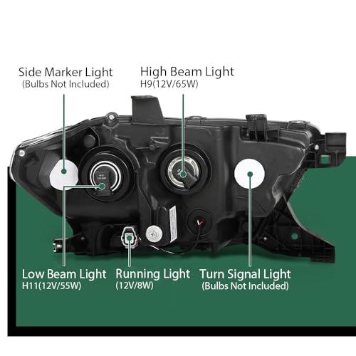 Image of GRAND ORANGE LED DRL Projector Headlights Assembly Front Headlamp Fit Toyota Tacoma 2016-2022 Model 8111004260, 8115004260, 8115004280, 8111004280 Clear Lens Black Housing Amber Reflector