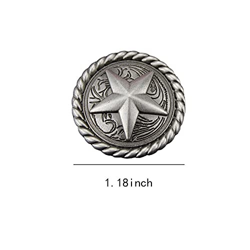 Duolai 20Pcs Rivet Buttons Retro Star Relief Craft Purses Leather Decoration Metal Stud Back Rivet Snaps Diy Luggage Shoes Hat Creative Crafts Product Accessories Set #TOP1