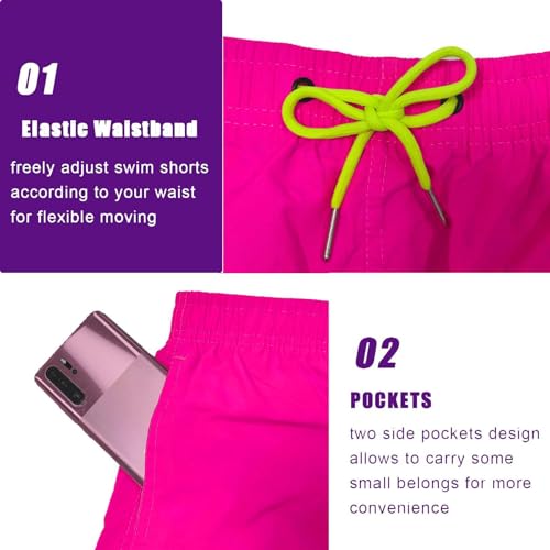 Board Shorts Without Liner Men's Swim Trunks 5 Inch Inseam Quick Dry Swimming Shorts for Men Beach2