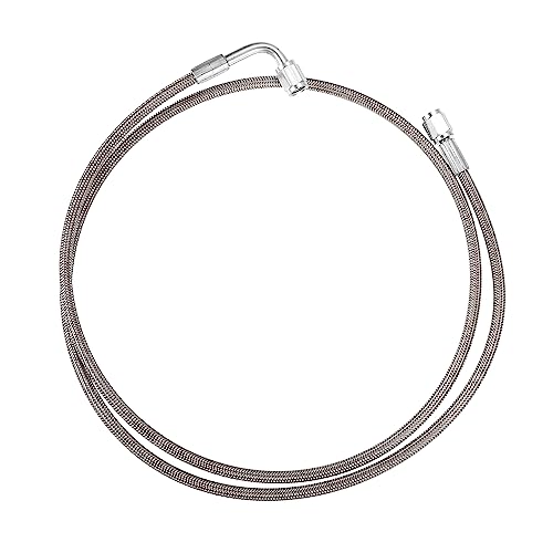 VekAuto AN3 Braided Steel Turbo Oil Feed Line 90 Degree to Straight Hose End, 50