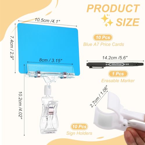 Porte-étiquettes rotatifs double pince orientable et réutilisable - 2