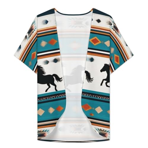 2025 Women's Girls Soft Breathable Cardigans Open-Front Half Sleeve Cardigan Jacket3