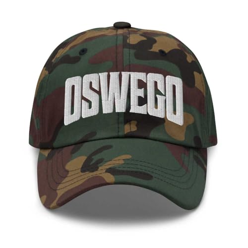 Oswego Baseball Cap Oswego Dad Hat New York NY Hat Embroidered Souvenir Green Camo