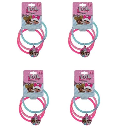 UPD LOL! 3 On Glitter Bangles with Plastic Charm L.O.L-12 Pcs
