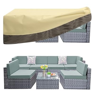 PureFit Patio Furniture Covers, Outdoor Table Furniture Cover Waterproof Canvas Rectangle, 650D Patio Covers for Outdoor Furniture, Lawn, Deck, Backyard, Anti-fade & Tear Resistant, 90"L x 64"W x 28"H