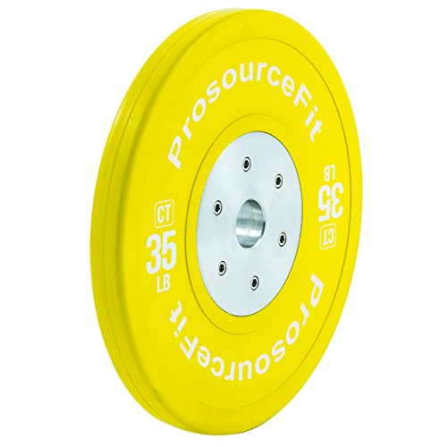 Image of ProsourceFit Competition Color Training Bumper Plates, Rubber with Steel Insert, Calibrated for Cross Conditioning, Power Lifting, Weight Training