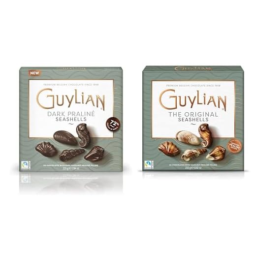 GuyLian Original Meeresfrüchte 2er Mix Set - marmorierte original Nuss-Nougat Seepferdchen 250g und gefüllte Dark Pralinés in zartbitter-Schokolade 225g