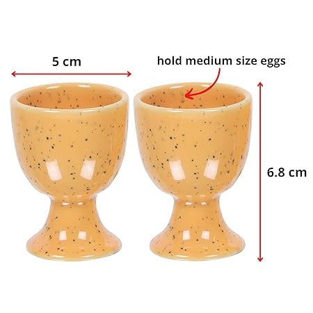 Image of Qimacplus Elevate Your Breakfast Experience Soft Boiled Egg Holder Set Stylish Ceramic Egg Cups Perfect Housewarming Gift Set of 6 (Mustard)