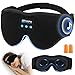 URAQT Schlafkopfhörer Bluetooth, Schlafmaske mit Kopfhörer, Schlafmaske Seitenschläfer, Stirnband Kopfhörer zum Schlafen,3D Schlafkopfhörer Atmungsaktive mit Hi-Fi Klang, 10h Laufzeit,Waschbar,Schwarz