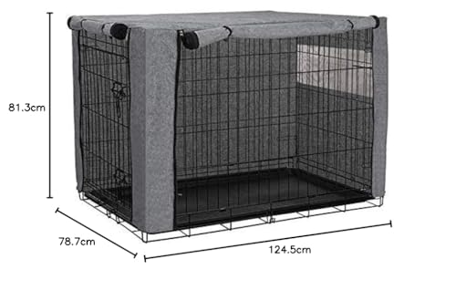 Chengsan Strapazierfähige Winddichte Hundekäfigabdeckung für Metallkäfige, Schutz für drinnen und draußen