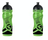 2x Set Fahrradflasche Sport Trinkflasche 0,7 Liter Breiter Hals Pull Ventil Schwarz Blau Grün (Grün)