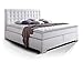 Produktbild moebel-eins ISABELL Boxspringbett Hotelbett Bett amerikanisches Bett 7-Zonen Taschenfederkernmatratze 180 x 200 cm Härtegrad 2 weiß, 180 x 200 cm, weiss, Härtegrad 2