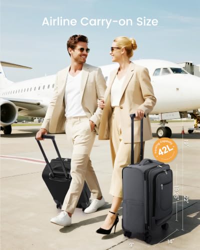 Image of LOVEVOOK Carry On Luggage 22x14x9 Airline Approved 22inch Softside Suitcase