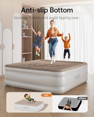 Natracalm N-HOM10 King Air Mattress With Built In Pump, 20 Inch Raised Comfort Blow Up Mattress In Quick Inflation/Deflation, Inflatable Mattress For Camping&Guest, Upgraded Wave Beam Strong Support, Air Bed thumb #4
