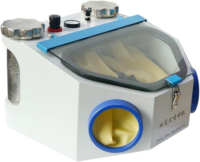 Twin-Pen Double Pen Fine Sand Blaster Sandblaster Machine with LED Bulb 2 Tanks