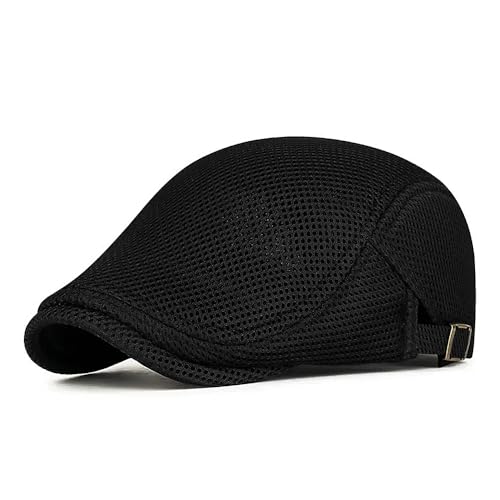 [Xsfirecow] 夏用 メッシュハンチング メンズ 白 UVカット ハンチング キャップ ハット 春 夏 秋用 56-60CM (ブラック)の商品画像（Amazon）