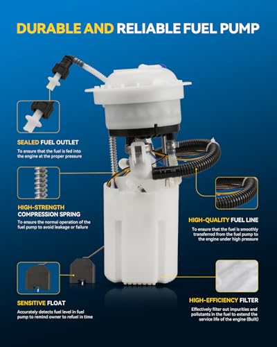 Image of PHILTOP FG1268 Electric Fuel Pump Assembly, Compatible with Volkswagen CC 2009-2017 2.0L /3.6L, Passat 2006-2010 2.0L /3.6L, Passat 2012-2021 1.8L /2.0L /3.6L - Replaces SP5099M, SP5122M, E8738M, P77039M