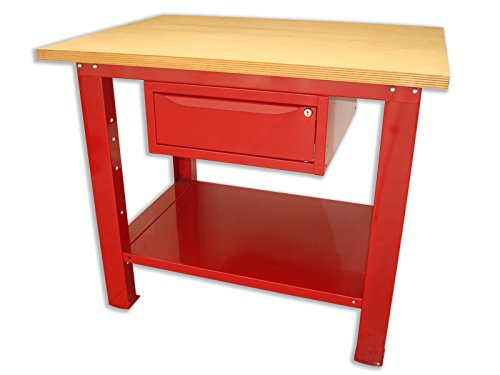 SOGI X3L-09_a Banco da lavoro da 1 mt. tavolo con piano in legno + cassetto serie industriale