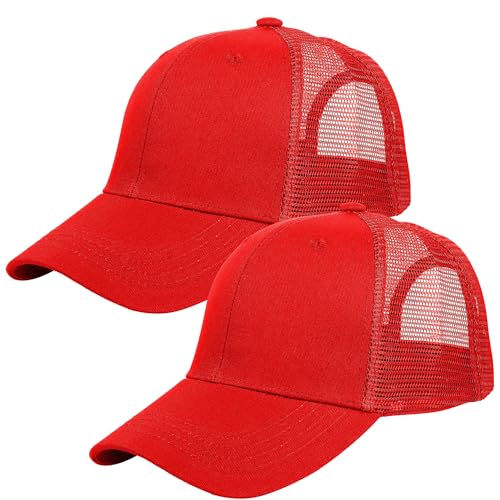 Casquette de camionneur Falari 6 pans, 2 pcs rouge, taille unique