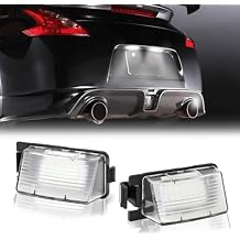 لوحة ترخيص LED لنيسان 350Z 370Z GT-R Versa Cube Leaf & Infiniti G25 G35 G37 Q40 Q60 Tag Lamp Assembly، 6000K White 2PCS