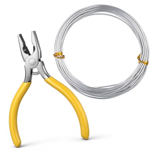 Sliver Nichrome High Fire Wire for Ceramics, 10 Feet High Temp Wire Nichrome General Purpose Heat Resistant Wires Bendable Craft Wires with a Mini Plier for DIY Crafts Jewelry Making Support
