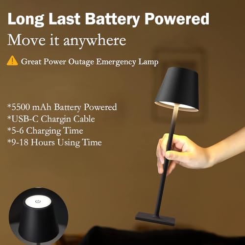 4 Pack Led Cordless Table Lamps-Wireless Rechargeable Lamps Bulk of 4,Waterproof Outdoor Table Lamp for Patio/Restaurant/Dinner Dining Desk Top Lights/Kitchen Countertop, Value Pack of 4,Multiple Set - Image 2