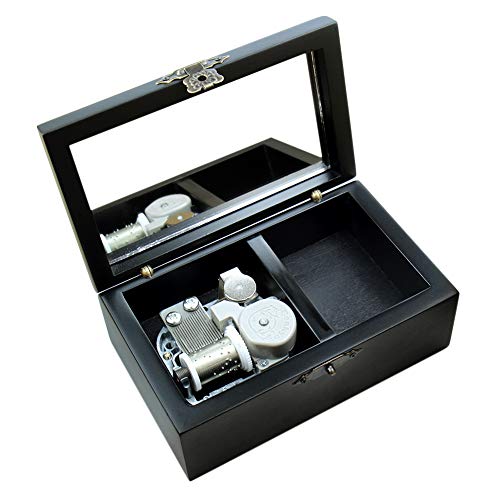 Rosiking Wooden Music Box With Mirror Mechanism Carved Jewelry Musical Boxes Christmas Birthday Valentine's Day Gifts Plays Anastasia-Once Upon A December #TOP5