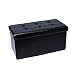 Fsobellaleo Home Foldable Storage Ottoman Foot Rest Stool Seat Footrest Coffee Table Black 15'X15"X15"