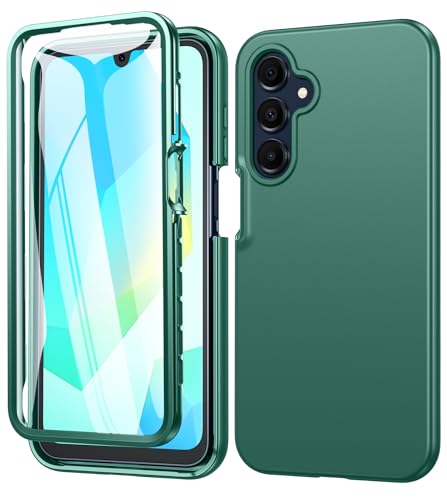 FNTCASE for Galaxy A17/A16 5G Phone Case: for Samsung A17 Cases [Built-in Screen Protector] [Dual Layer Protection] Silicone Rugged Shockproof Protective for Samsung A 17 & A 16 4G Cover - Green