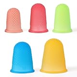 5Pcs Rubber Fingers Tips for Sorting Paper Thimbles for Hand Sewing Rubber Finger Gripper Protectors for Knitting Hand Embroidery Fingertip Grips Cover for Paperwork Counting Crafts