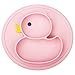 Qshare - Assiettes en silicone pour bébés, enfants en bas âge et enfants, 100% sans BPA et approuvées par la FDA, aspiration forte à la table, lave-vaisselle et au micro-ondes