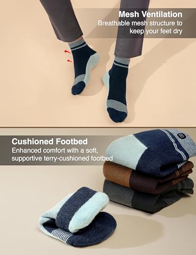 Image of Symbol Premium Men's Cotton Sports Socks Unisex | High Ankle Length | Odour-Free & Anti-bacterial | Cushioned Base | Available in Combo Packs