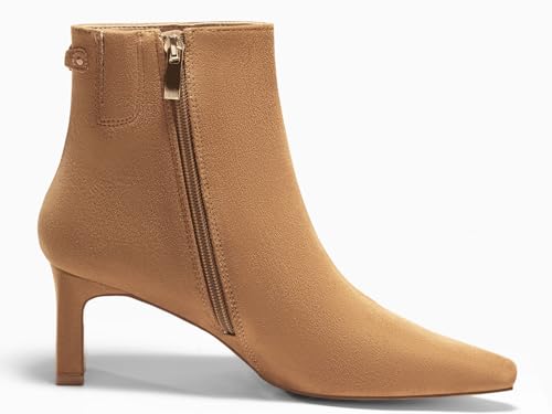 Image of Coutgo Womens Ankle Boots Chunky Heel Closed Toe Booties Side Zipper Winter Dress Shoes