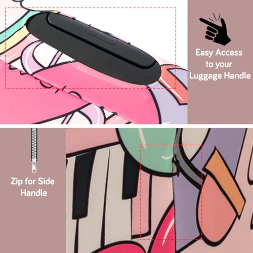 Image of HOKIPO 220gsm Durable and Washable Suitcase Covers for Trolley Suitcase, Small (18-19inch) - Music Vibes (AR-6343-D6)