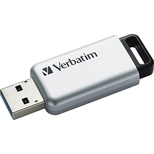 Verbatim 98664 Store 'n'Go Secure Pro USB 3.0 Flash Drive w/AES 256 Encryption, 16GB, Silver
