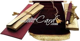 Wedding Invitation Scroll Card Indian Wedding Program Cards