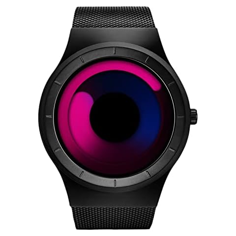 RORIOS Fashion Mens Watches Swirl Dial Creative Watch Analog Quartz Watch with Stainless Steel Mesh Band Business Dress Wrist Watches Cover