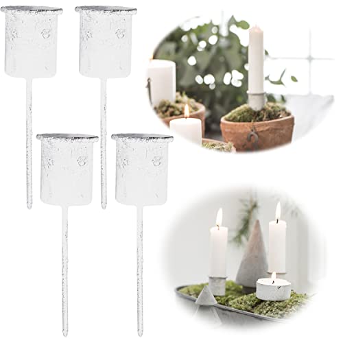 Shabby Landhausstil Weihnachtsdeko 19 LS-LebenStil 4-Fach Adventskerzenhalter Shabby Weiß 8cm Metall...