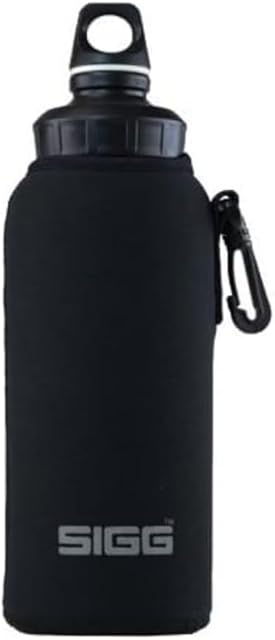 SIGG Pokrowiec neoprenowy czarny WMB pokrowiec ochronny (0,75 l), stylowy pokrowiec na każdą butelkę SIGG z szerokim otworem termosu, poręczny neoprenowy uchwyt na butelkę