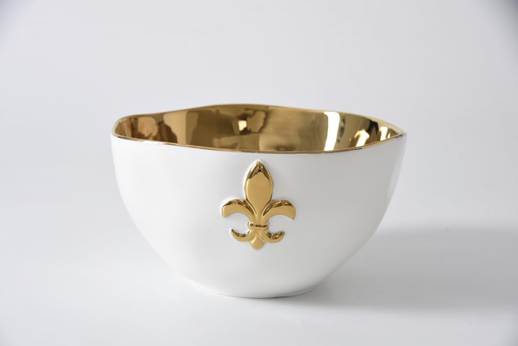 Pampa Bay Fleur-De-Lis Large Bowl, 9.25" x 9.25" x 4.75"