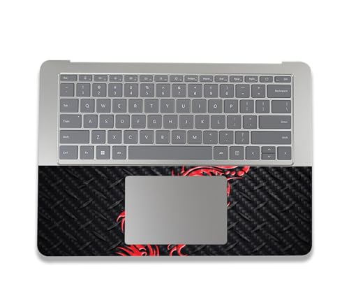 Image of MightySkins Carbon Fiber Skin Compatible with Microsoft Surface Laptop Studio 2 (2023) Full Wrap Kit - Red Dragon | Protective, Durable Textured Carbon Fiber Finish | Easy to Apply | Made in The USA